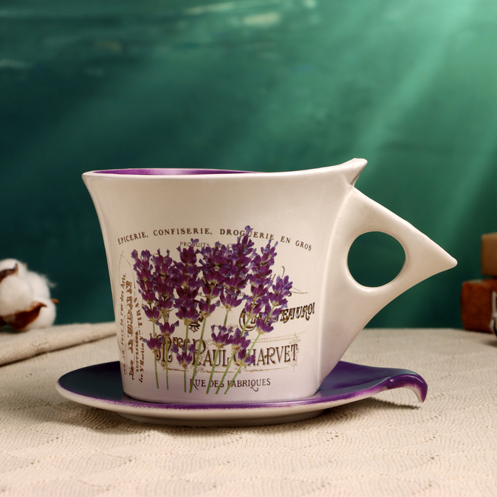 Горшок в форме чашки Горшок в форме чашки "Вильда" лаванда, 16х12х11см