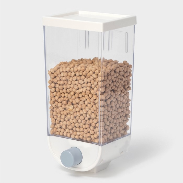 Контейнер - дозатор для сыпучих продуктов RICCO, 11,8×9,5×25,5 см, 1,5 л, цвет белый