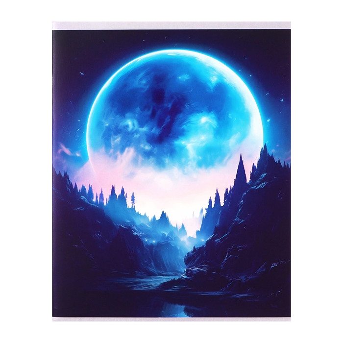 Тетрадь 96 листов в клетку Calligrata Тетрадь 96 листов в клетку Calligrata "Луна", обложка мелованный картон, матовая ламинация + выборочный УФ-лак, блок офсет МИКС