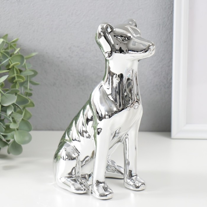 Копилка керамика Копилка керамика "Пёсик серебристый" 11,5х9,5х20,5 см