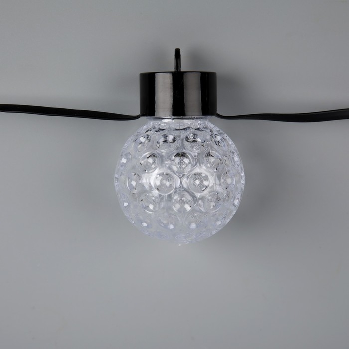 Умная гирлянда «Нить» 6 м с насадками «Пузырьки», IP20, тёмная нить, 20 LED, свечение RGB, USB