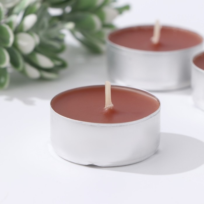 Набор чайных свечей ароматических в термоусадке Набор чайных свечей ароматических в термоусадке "Эспрессо", 3,8х1,6 см, 3,5 ч, 12 г, 20 штук