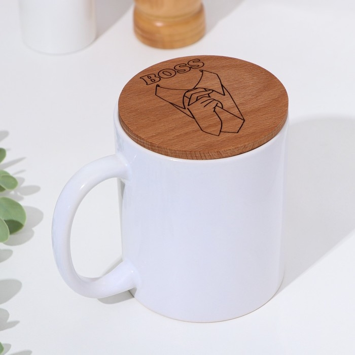 Крышка-подставка для кружки Крышка-подставка для кружки "Босс", бук, d 80мм