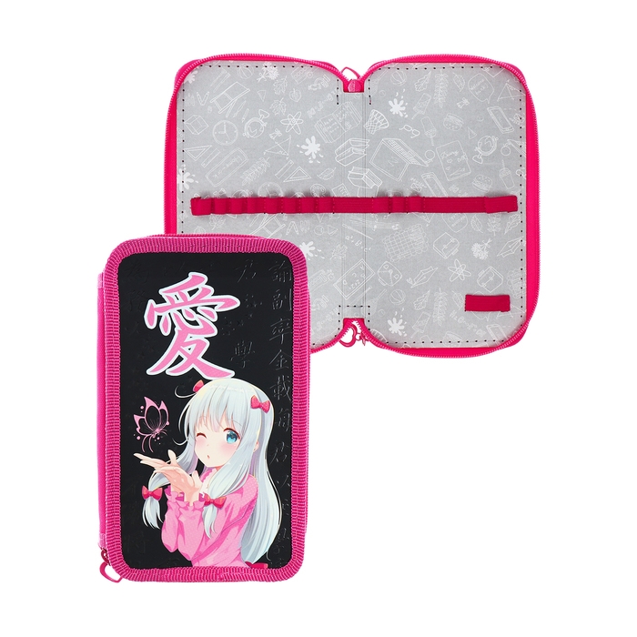 Пенал 2 секции 110*190 лам.кар ПКК 11-19 3D лак дев Пенал 2 секции 110*190 лам.кар ПКК 11-19 3D лак дев "Аниме с бабочкой" 72966