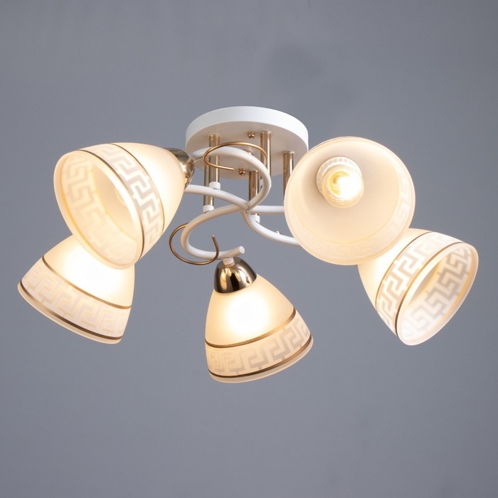 Люстра Люстра "Асфея" 5хЕ27 40Вт бело-золотой 50х50х24 см BayerLux