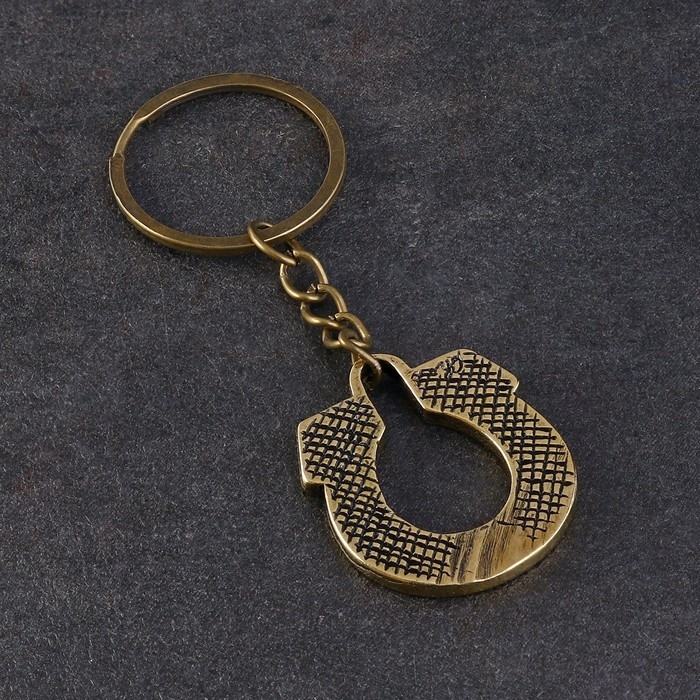 Сувенир-брелок Сувенир-брелок "Подкова на удачу и счастье", латунь, янтарь