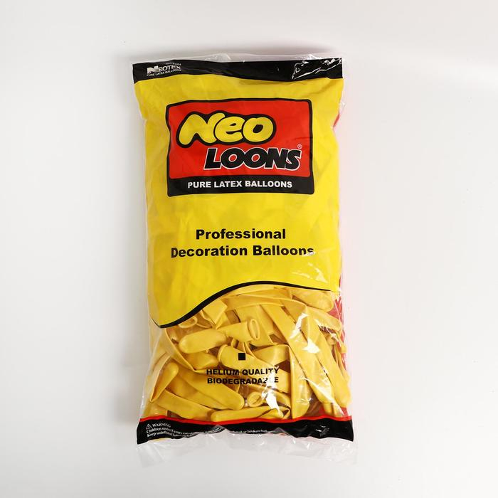 Шар для твистинга латексный 350", перламутровый, набор 100 шт., цвет жёлтый