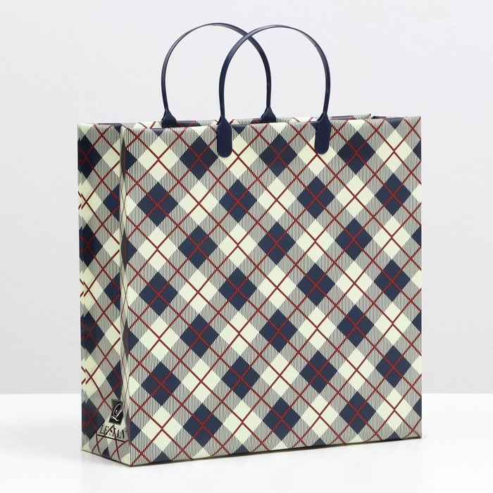 Пакет Пакет "Бордовая клетка", мягкий пластик, 30 x 30 см, 120 мкм