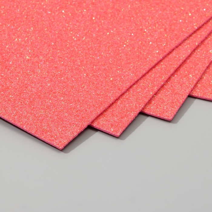 Набор глиттерного фоамирана (5 листов) 2 мм, 20х30 см, розовый Набор глиттерного фоамирана (5 листов) 2 мм, 20х30 см, розовый