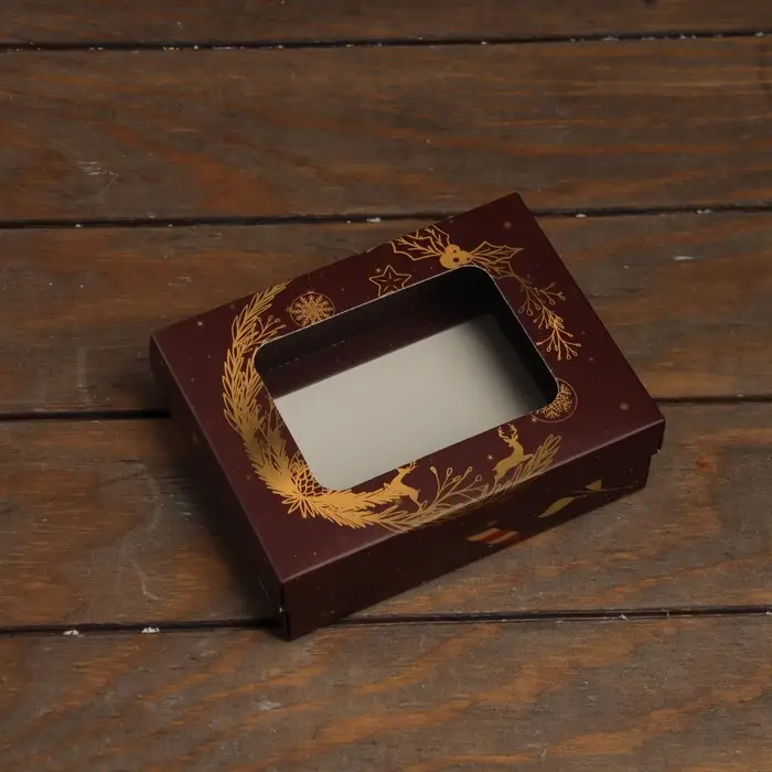 Коробка складная, крышка - дно, с окном «Новогодняя сказка» 16.5×12.5×5.2 см Коробка складная, крышка - дно, с окном «Новогодняя сказка» 16.5×12.5×5.2 см