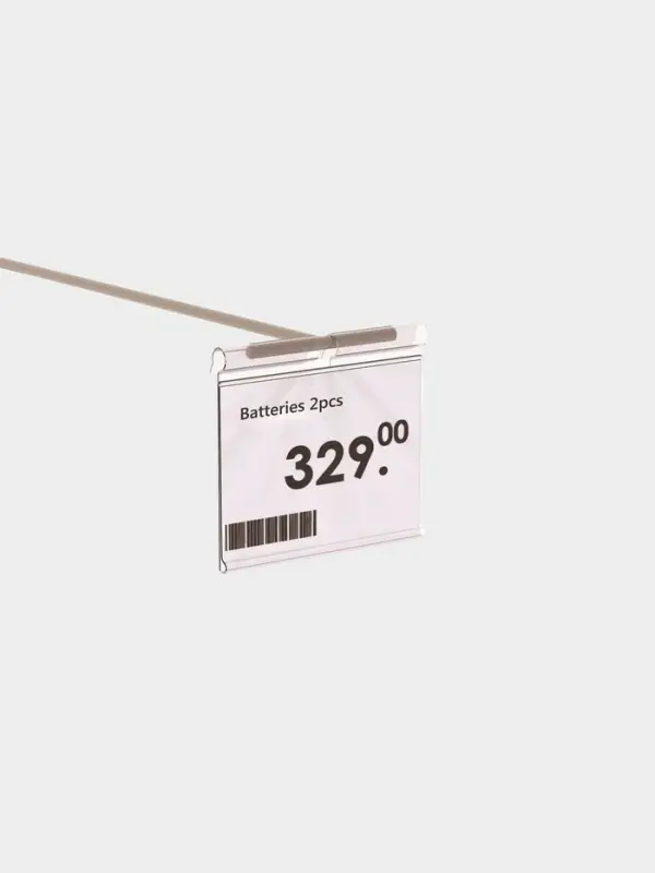 Ценникодержатель на крючок, откидной, 7×4 см, цвет прозрачный Ценникодержатель на крючок, откидной, 7×4 см, цвет прозрачный