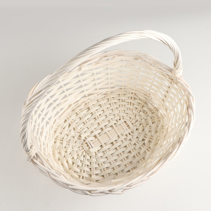 Набор корзин плетеных, 47х39х17/43, 40х32х15/38, 33х25х13/33 см, 3 шт, белый, ива Набор корзин плетеных, 47х39х17/43, 40х32х15/38, 33х25х13/33 см, 3 шт, белый, ива