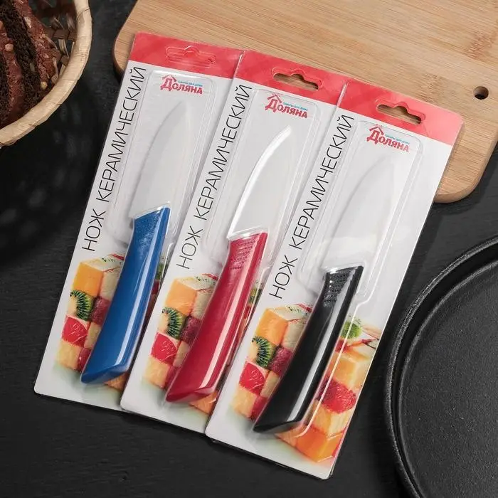 Нож кухонный керамический «Симпл», лезвие 8 см, ручка soft touch, цвет МИКС