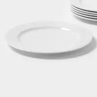 Тарелки Magistro Basic bistro, d=27 см, набор 6 шт., фарфор, белые