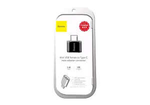 Переходник Type-C на USB 2.4A Baseus черный CATOTG-01
