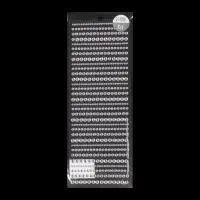 Стразы для декора, на клеевой основе, 27&times;10 см, d=3/4/5/6 мм, цвет серебристый