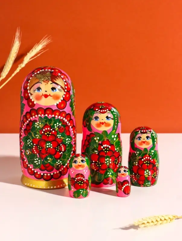Матрёшка дерево &laquo;Ульяна&raquo;, 5-ти кукольная, 18 см, ручная работа, МИКС