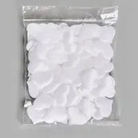 Сердечки декоративные атласные 3.5 см, белые, 100 штук