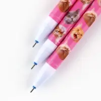 Ручка пиши стирай синяя паста 0,5 мм с колпачком &laquo;Котики&raquo;