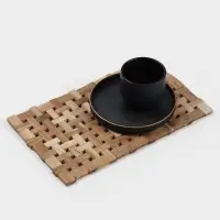 Коврик из тикового дерева, 30&times;20&times;0.7 см