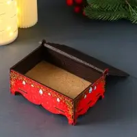 Шкатулка новогодняя "Счастья и радости" 14х9,3х6 см