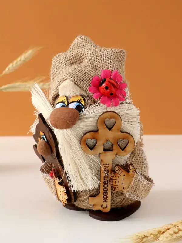 Оберег-домовой Оберег-домовой "Захар с котиком и ключом", 10х13/20см