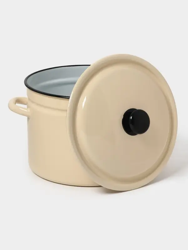 Кастр.цил.борт. 9л (слоновая)Без декора