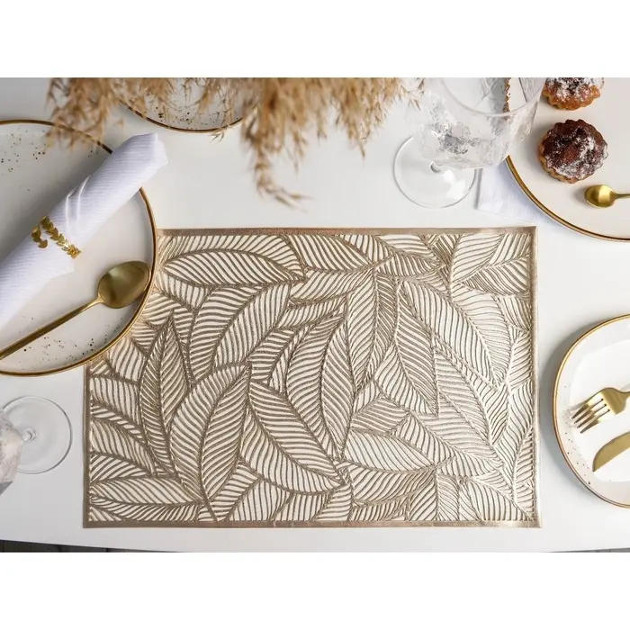 Салфетка сервировочная на стол Доляна &laquo;Листопад&raquo;, 45&times;30 см, золотая