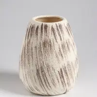 Ваза настольная керамика "Беажио" классик, 17,5х14 см, бежево-коричневый