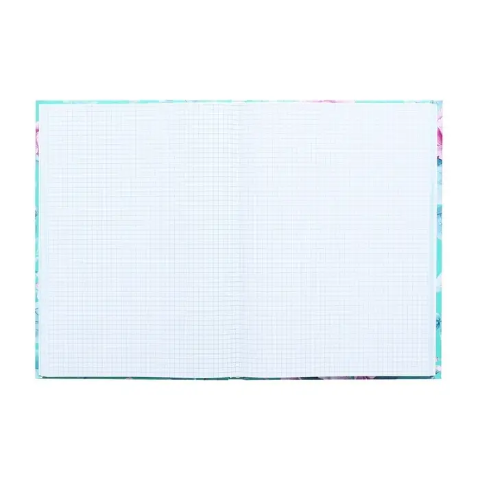 Колледж-тетрадь Calligrata TOP &laquo;Цветы на мятном фоне&raquo; А4, 160 листов, в клетку, в твёрдой обложке 7БЦ, матовая ламинация, выборочный лак