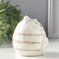 Сувенир керамика "Полосатый котик-шарик" 8х7,5х8,5 см