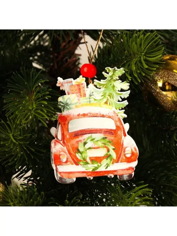 Елочная игрушка Лесная мастерская &laquo;Машина с подарками&raquo;
