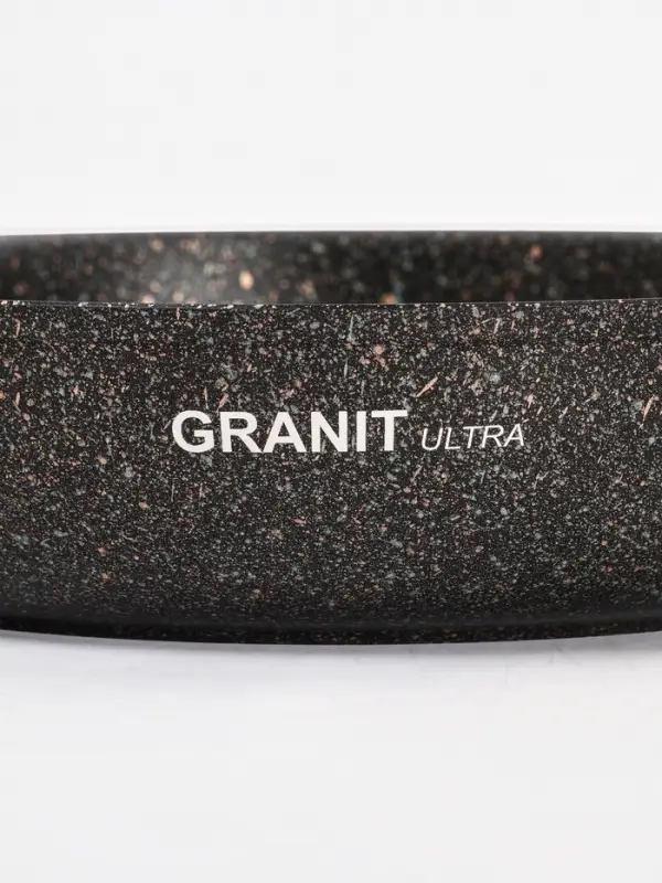 Сковорода KUKMARA Granit ultra original, d=26 см, съёмная ручка, антипригарное покрытие, литой алюминий, чёрная