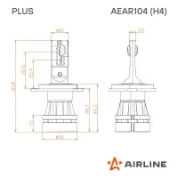 Лампа светодиод. H4 PLUS, 28Вт, 5000Лм (2500Лм x 2), 6000К, 12/24В, кмпл. 2 шт.