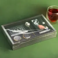 Набор Only for man: крем-мед с апельсином и хлопком, орехи в шоколадной глазури 70 г., чай чёрный, ложка Набор Only for man: крем-мед с апельсином и хлопком, орехи в шоколадной глазури 70 г., чай чёрный, ложка