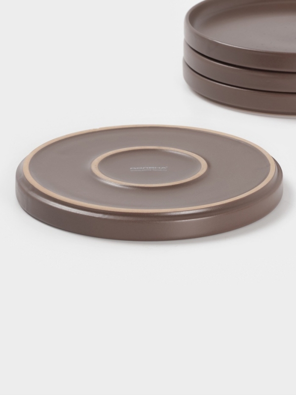 Набор тарелок Доляна «Гранит», 4 шт., d=20 см, керамика, коричневый Набор тарелок Доляна «Гранит», 4 шт., d=20 см, керамика, коричневый