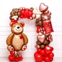 Воздушный шар фольгированный 33" &laquo;Мишка с сердцем&raquo;