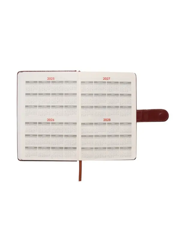 Ежедневник недатированный формат А5, с хлястиком, 112л, линия, пвх, Классика Коричневый