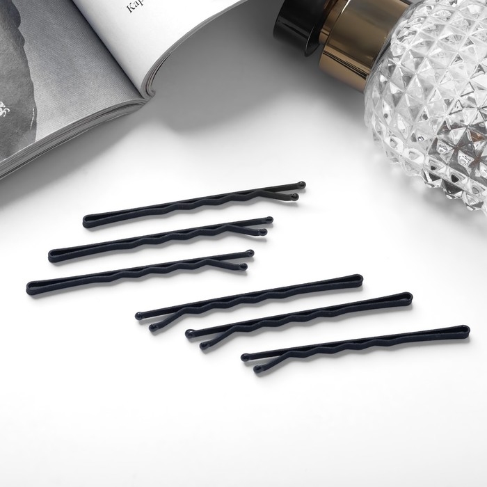 Невидимка для волос  Невидимка для волос "Классика люкс" (набор 18 шт) 6 см, чёрный