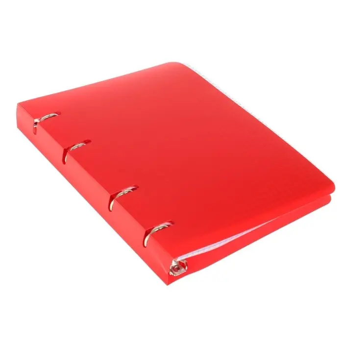 Тетрадь на кольцах Calligrata А5, 120 листов, в клетку, пластиковая обложка, блок офсет, красная