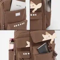 Рюкзак школьный, &laquo;Уставший кот&raquo;, 5 карманов, 2 отделения, 31&times;13.5&times;45 см, коричневый