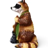 Садовая Фигура 38 х 26 х 24 см полистоун Енот с метлой