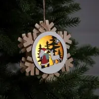 Ёлочная игрушка &laquo;Дед Мороз с подарками&raquo;, 15.5 см, 1 LED, от батареек, свечение тёплое белое