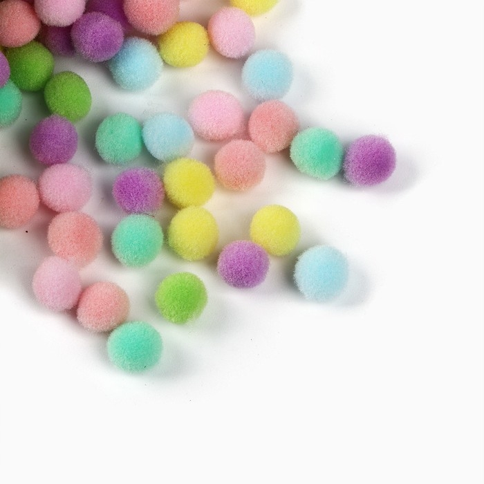 Набор текстильных деталей для декора. Помпоны для творчества &laquo;Цветные&raquo;, 55 гр