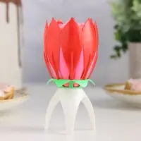 Свеча для торта музыкальная &laquo;Тюльпан&raquo;, красная, 12&times;5 см