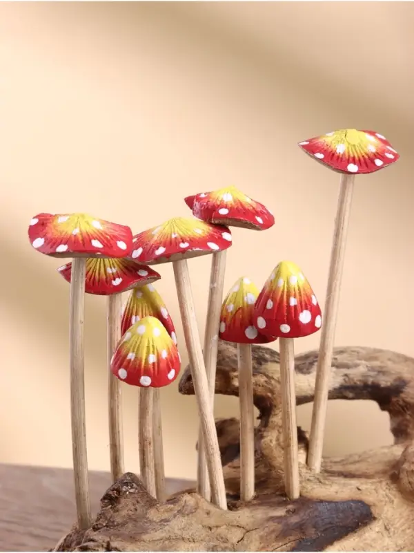 Сувенир &laquo;Грибочки&raquo;, 25&times;10&times;15 см, дерево, красно-жёлтый