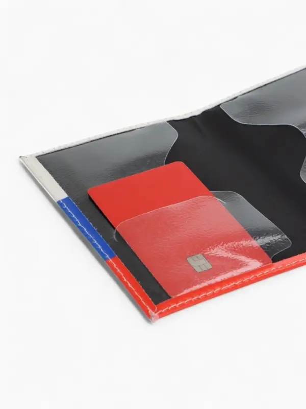 Обложка для паспорта, с металлическим гербом, триколор