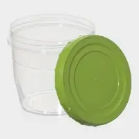 Банка для хранения продуктов, 1 л, пластик, прозрачная, крышка МИКС
