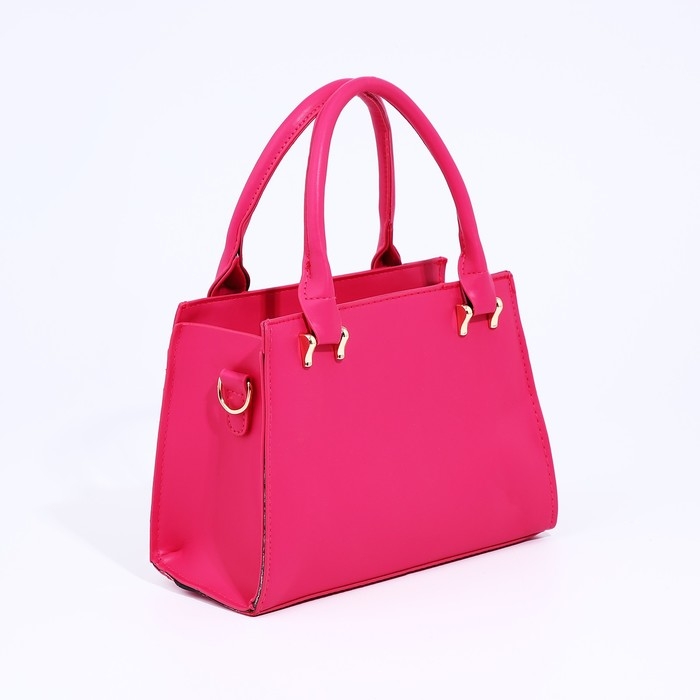 Сумка женская тоут на молнии, цвет розовый