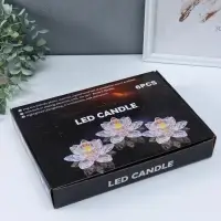 Светодиодная свеча LED - ночник RISALUX &laquo;В лотосе&raquo;, 3&times;LR1130, прозрачный, 10.5&times;10.5&times;4.5 см